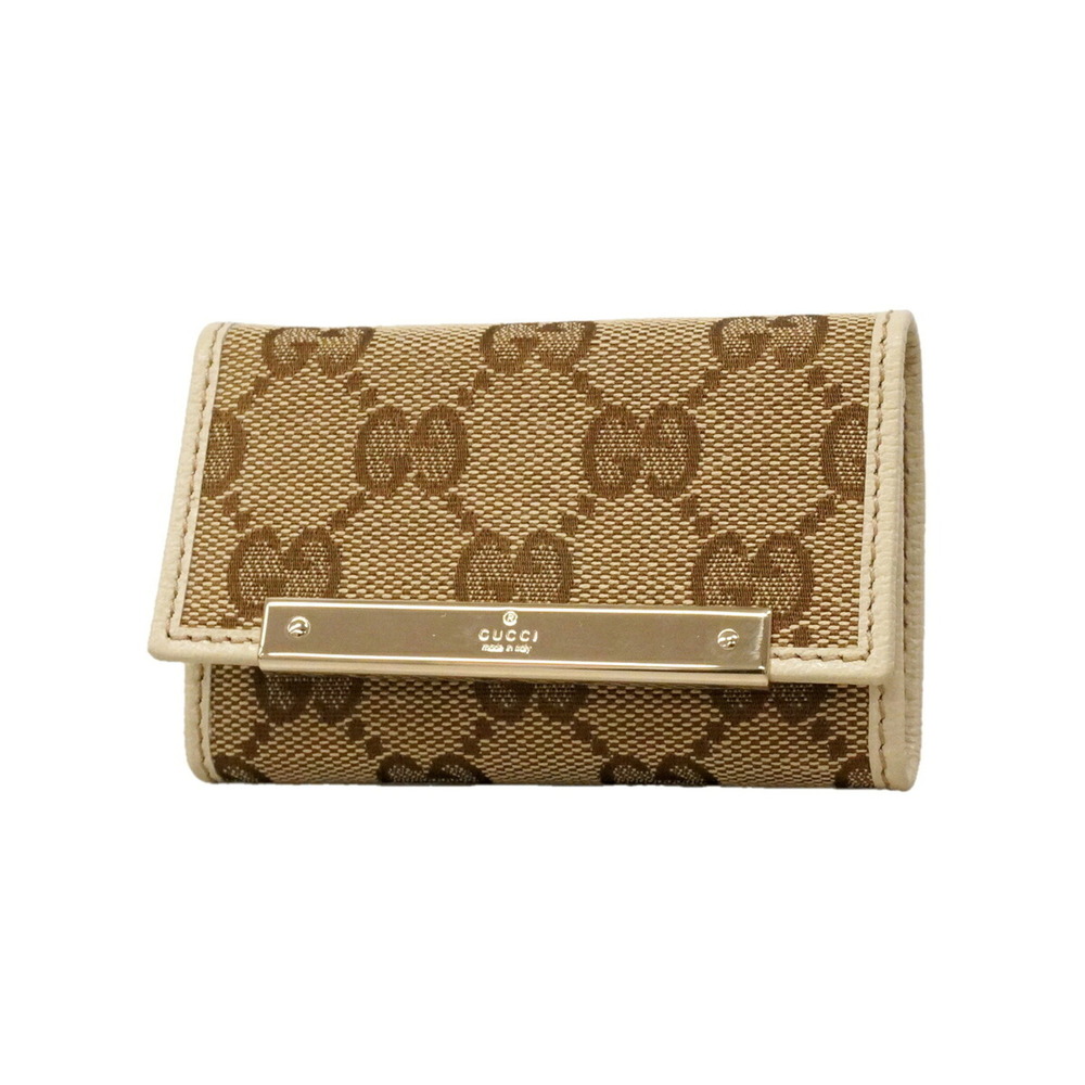 Gucci Accessory Key Case GG Canvas 127048 Brown Men's Women's